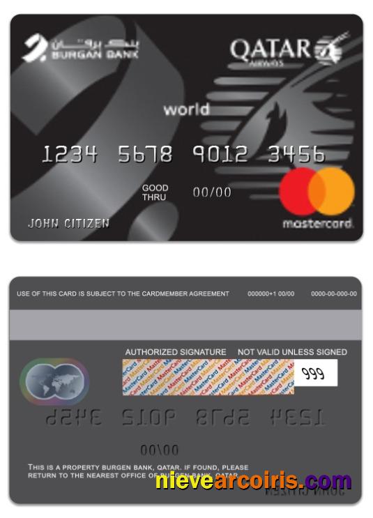 Qatar Burgen Bank Qatar Airways Co-branded world mastercard